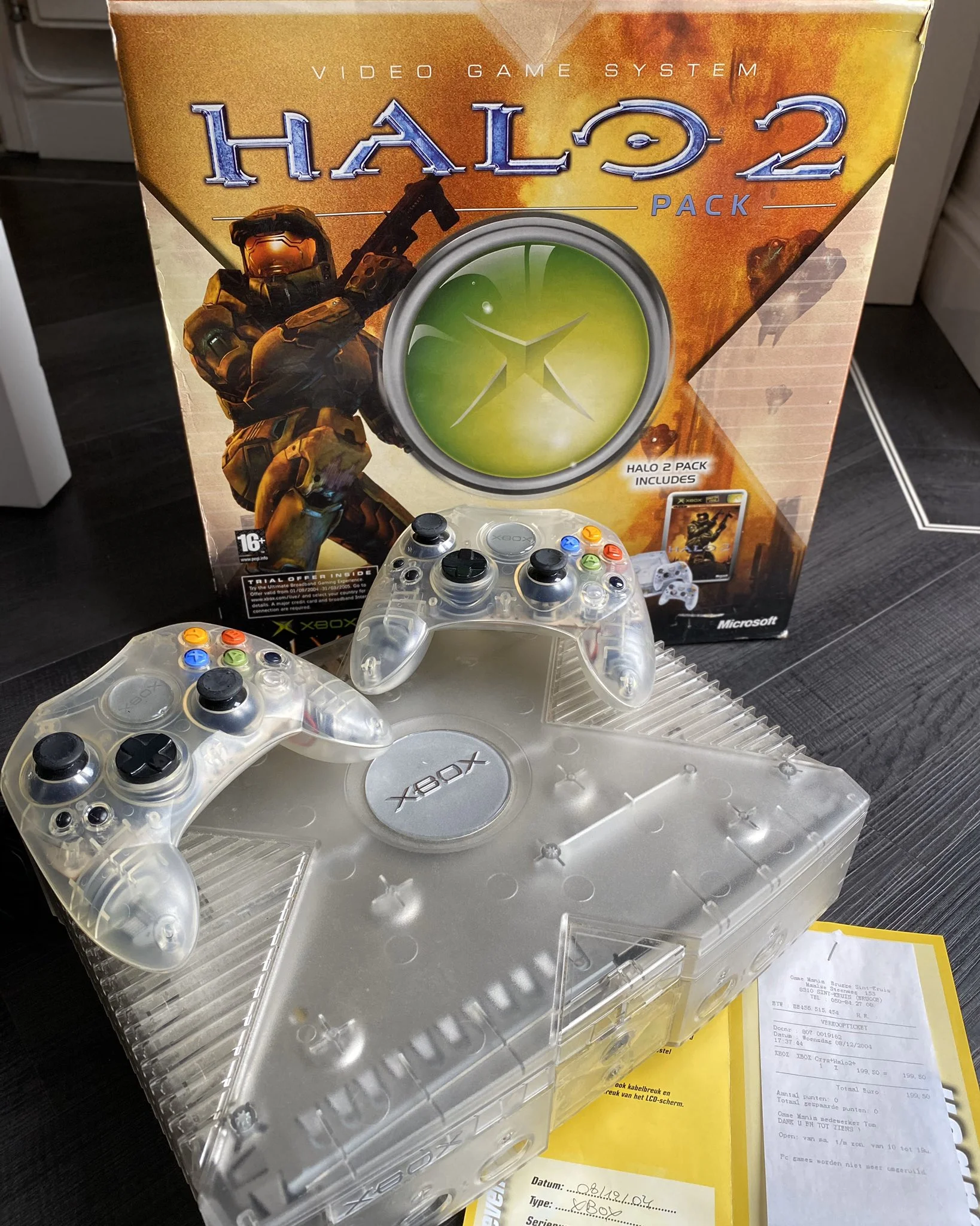 Microsoft Xbox Crystal Clear Halo 2 Console