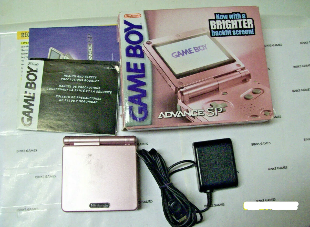  Nintendo Game Boy Advance SP Pearl Pink Console [NA]