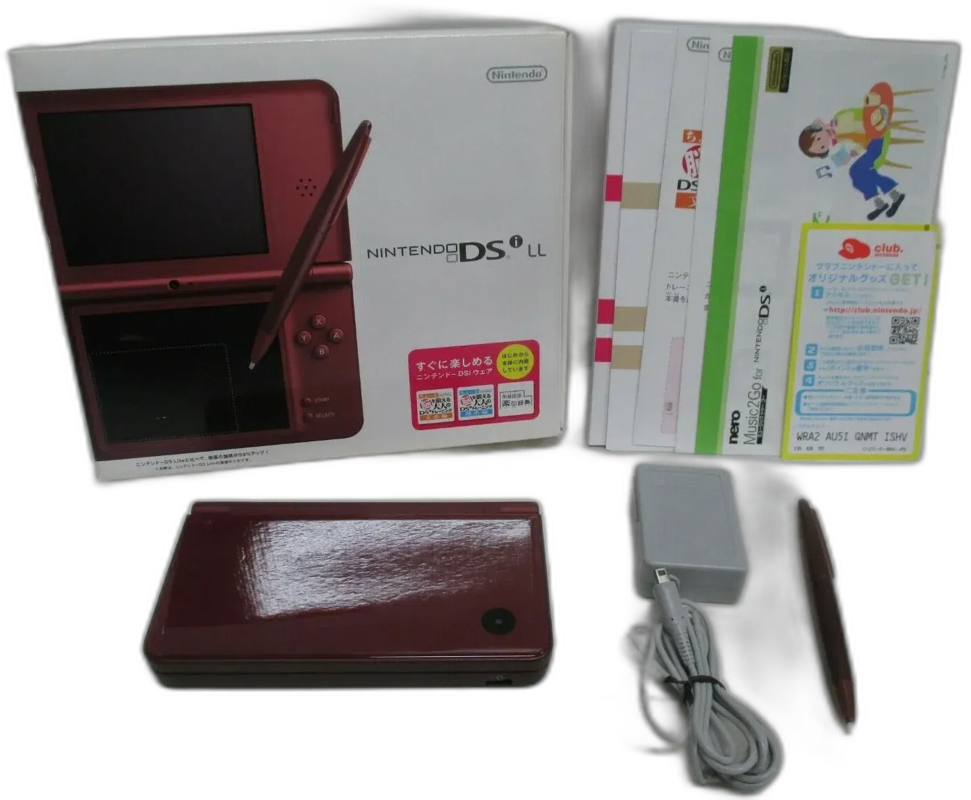 Nintendo DSi LL XL Wine red Game Console with Box F/S