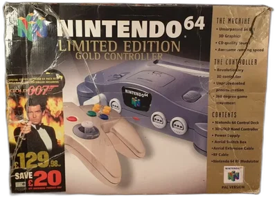 Nintendo 64 GoldenEye 007 Gold Controller Bundle
