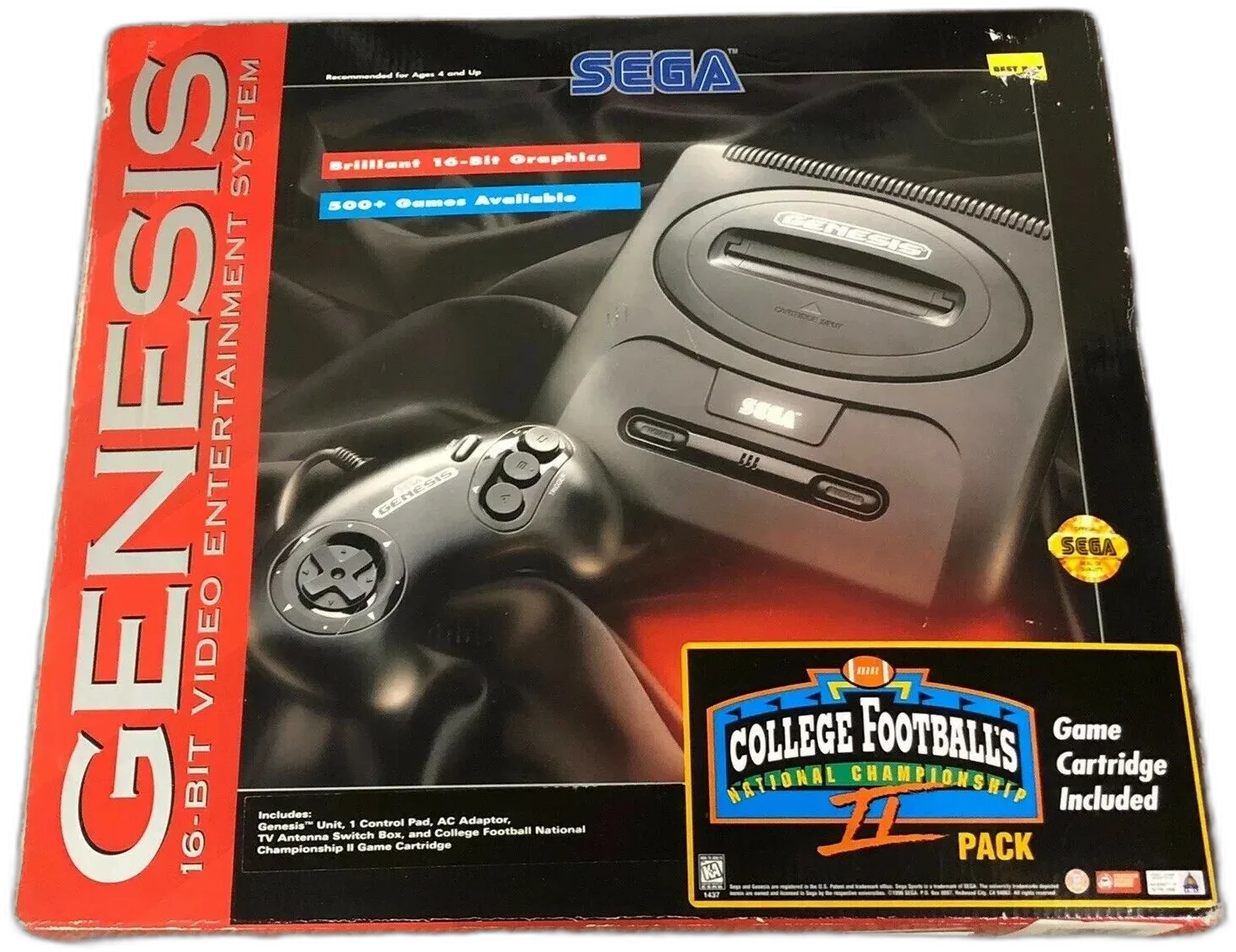  Sega Genesis Model 2 College Football&#039;s National Championship II Pack