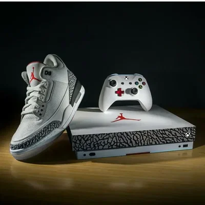 Microsoft Xbox One X Air Jordan III Black Cement Console