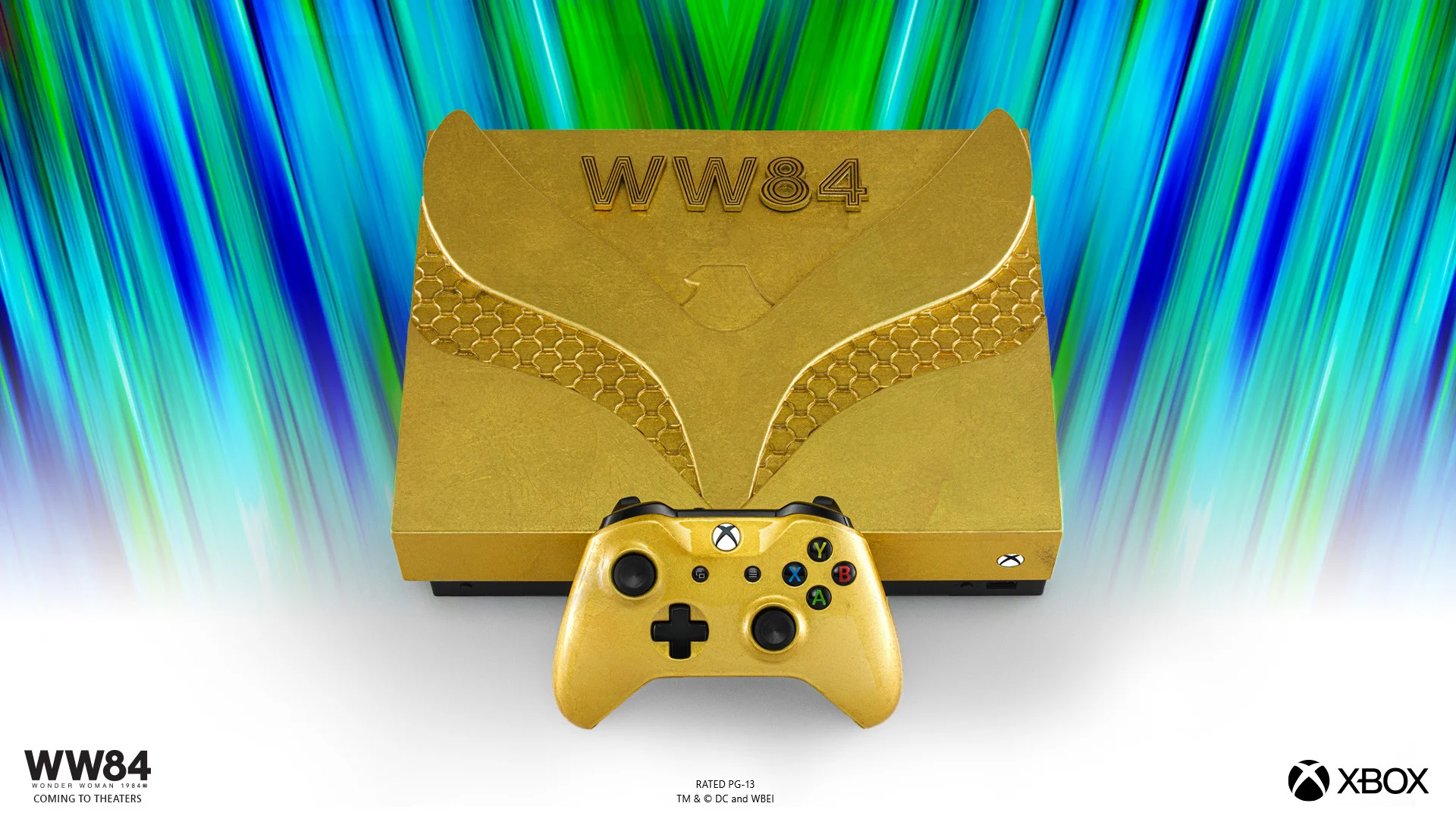 Microsoft Xbox One X Wonder Woman Golden Armor Console