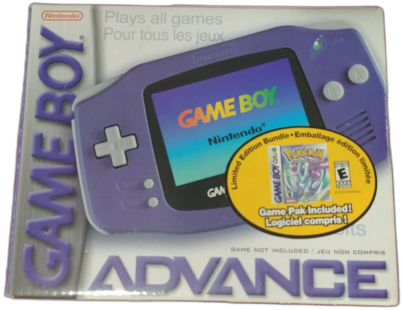  Nintendo Game Boy Advance Indigo Pokemon Crystal Bundle [CA]