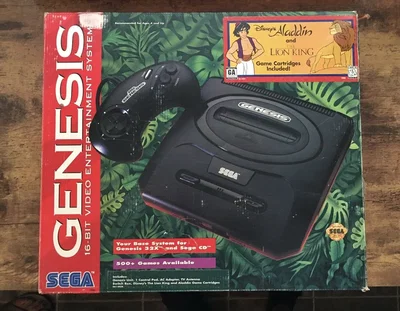 Sega Genesis Model 2 Aladdin + Lion King Bundle