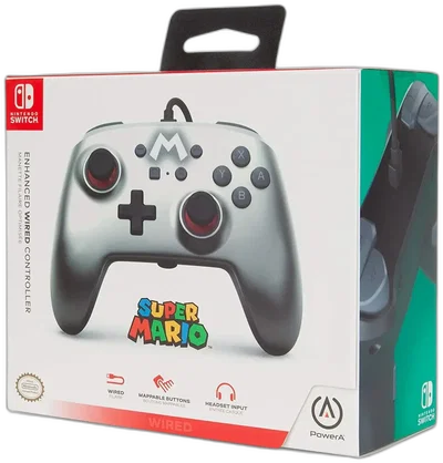 Power A Switch Mario Silver Enhanced Controller