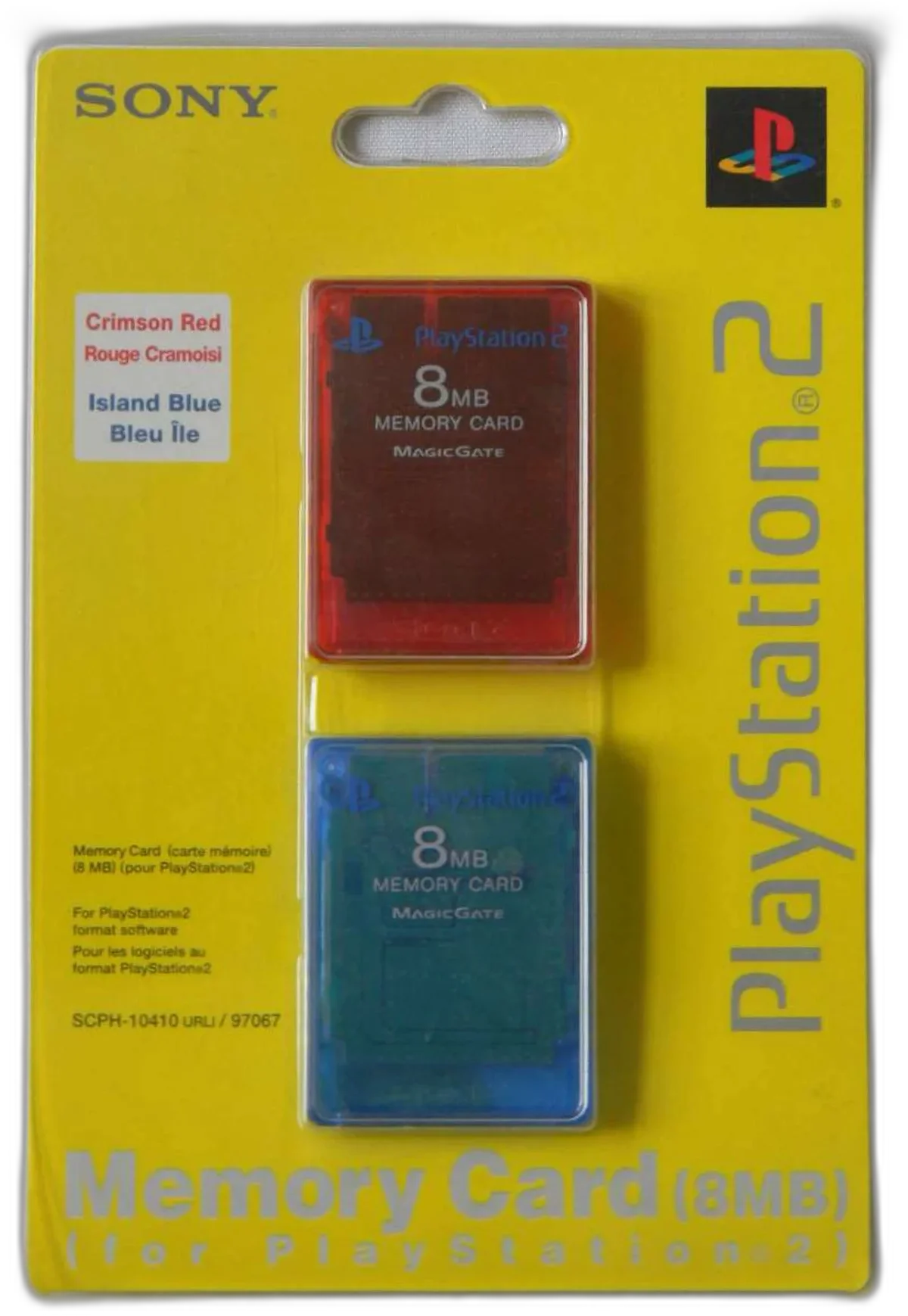  Sony PlayStation 2 Crimson Red + Island Blue Memory Cards