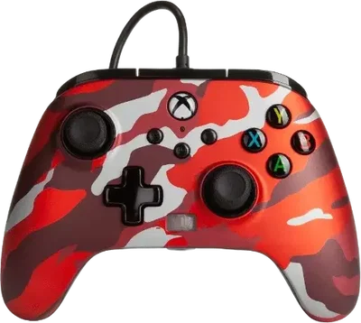 PowerA - Xbox Series X│S Ehanced Wired Controller - Metallic Red Camo