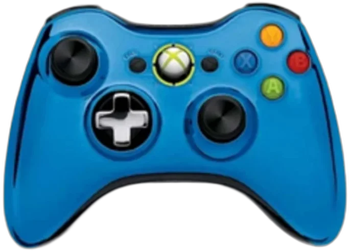  Microsoft Xbox 360 Chrome Blue Controller