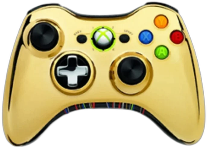  Microsoft Xbox 360 Chrome Gold Star Wars Controller