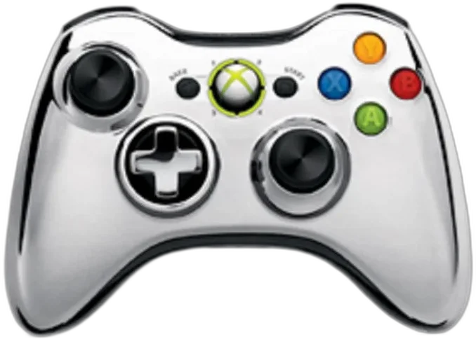  Microsoft Xbox 360 Chrome Silver Controller