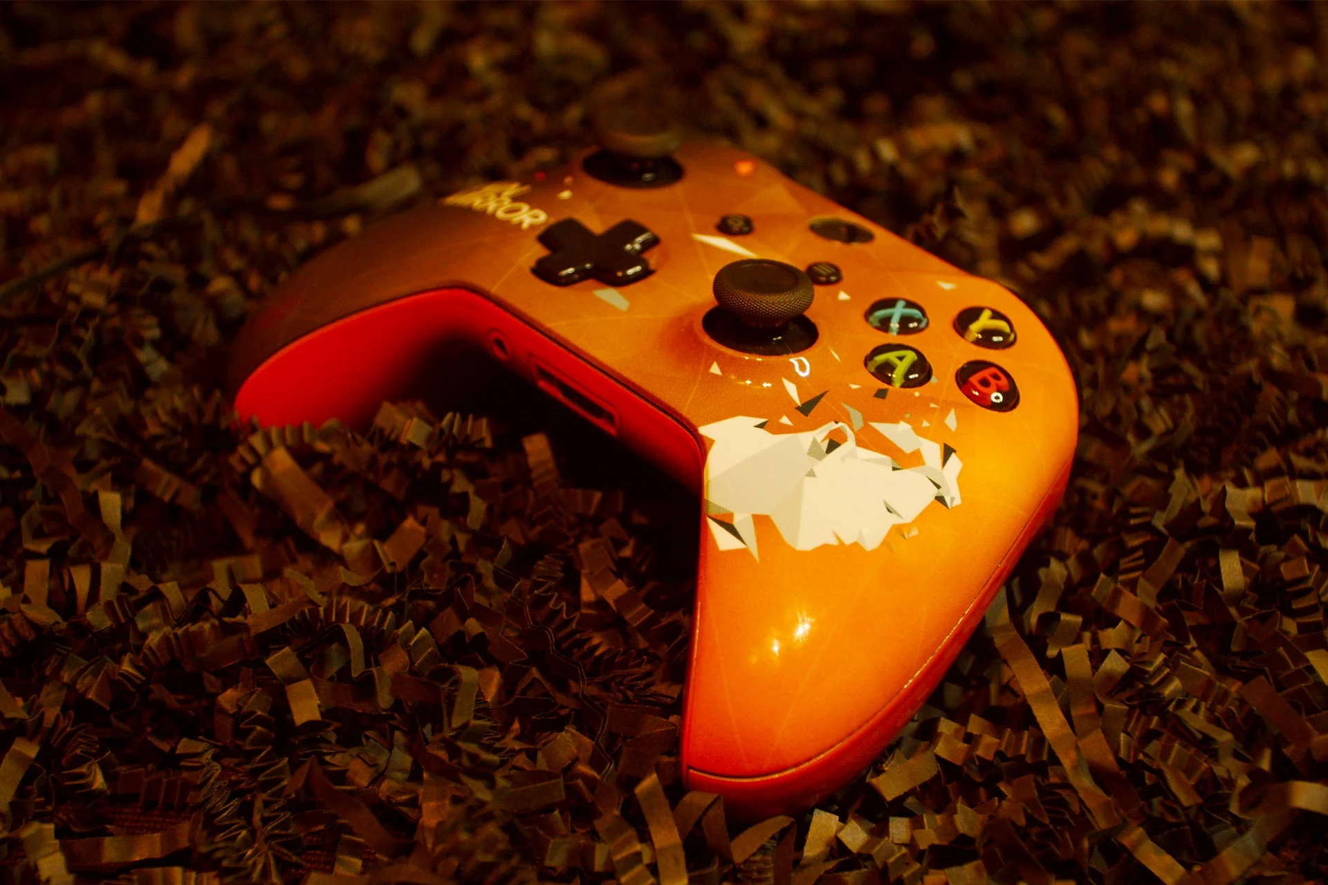  Microsoft Xbox One S Twin Mirror Orange Controller