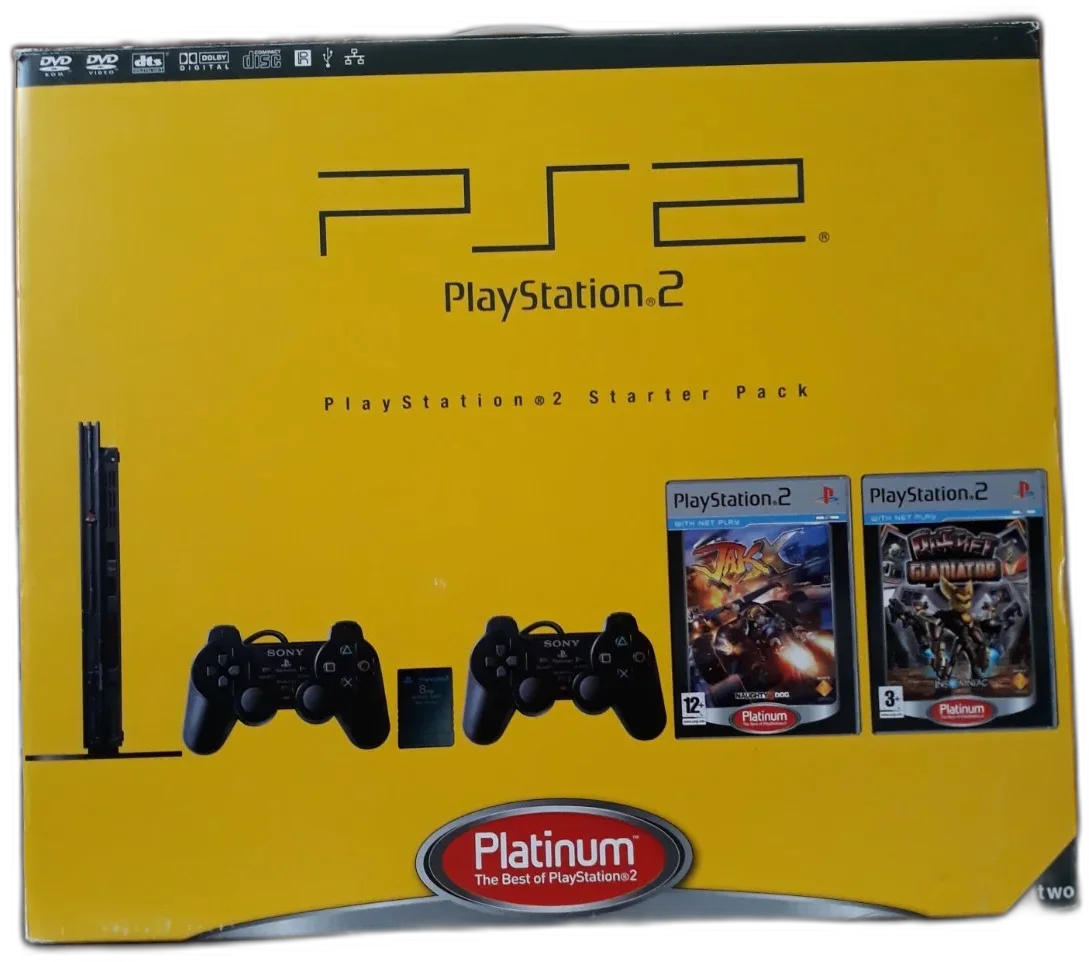  Sony Playstation 2 Slim Starterpack (Jak X &amp; Ratchet Gladiator) Bundle