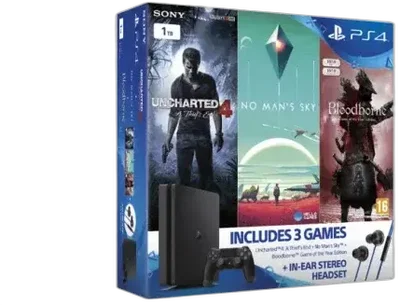 Sony PlayStation 4 Slim Uncharted 4 + No Man's Sky + Bloodborne Bundle
