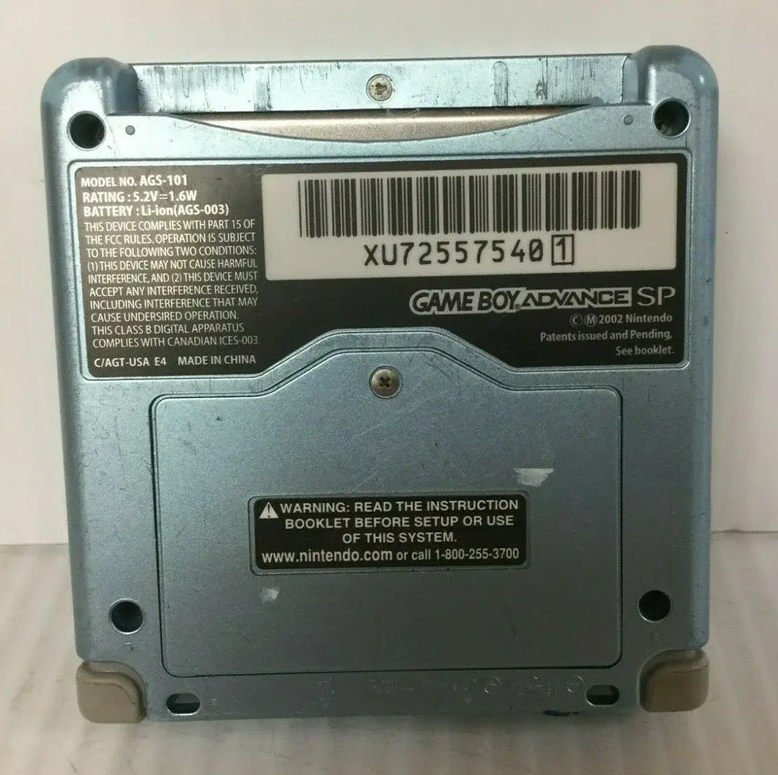 Backplate Coque Arrière ORIGINAL Pearl Blue GBA SP AGS 101 Gameboy