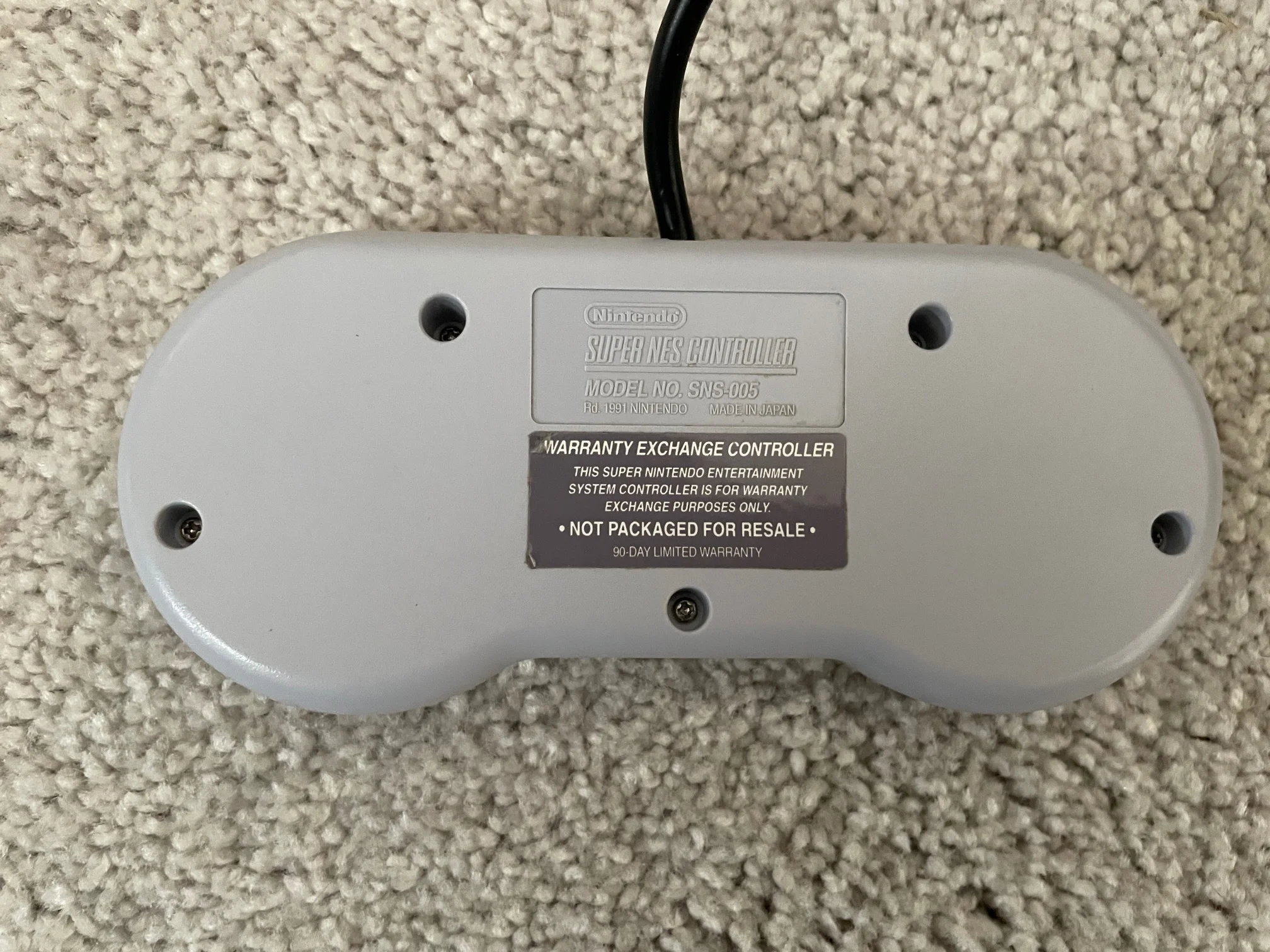  Super NES Warranty Exchange Controller
