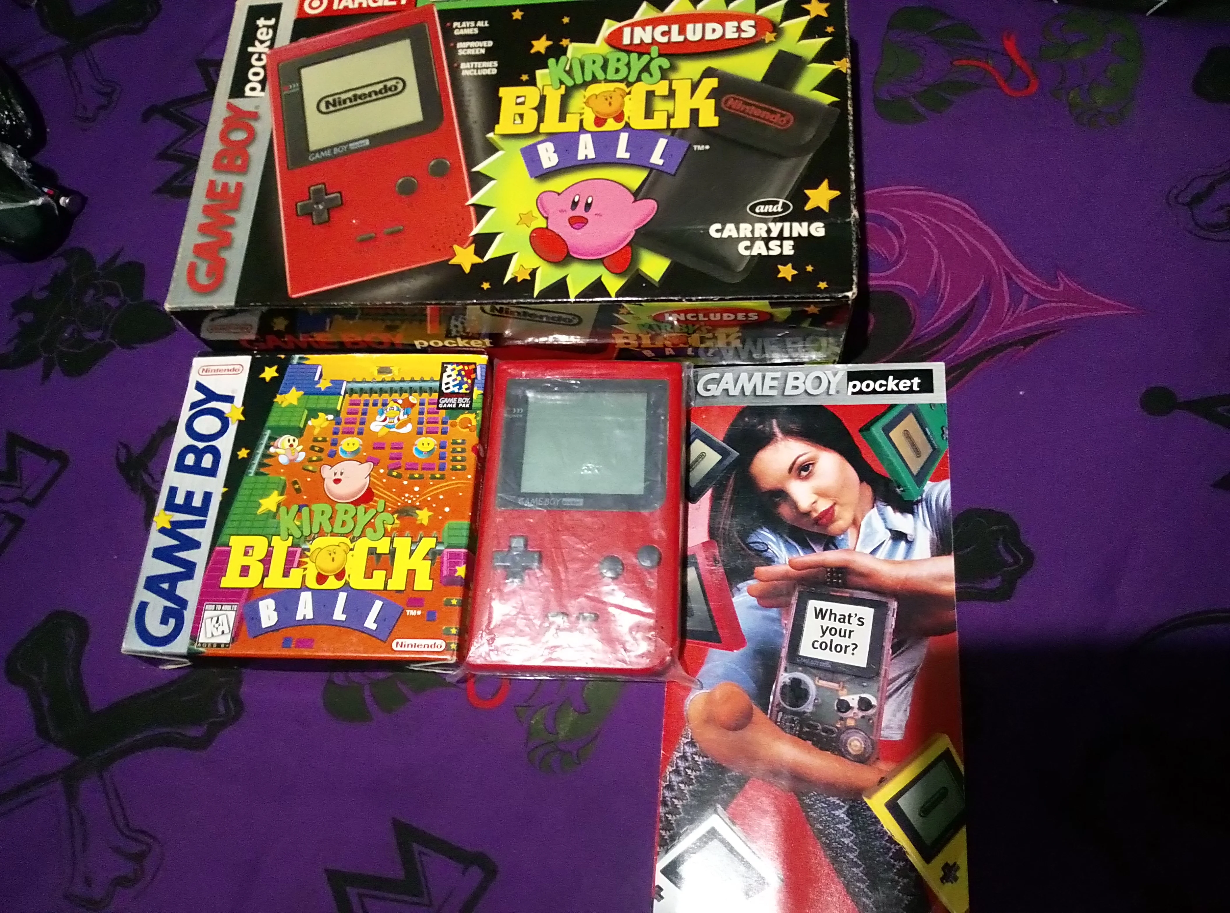  Nintendo Game Boy Pocket Red Kirby Bundle