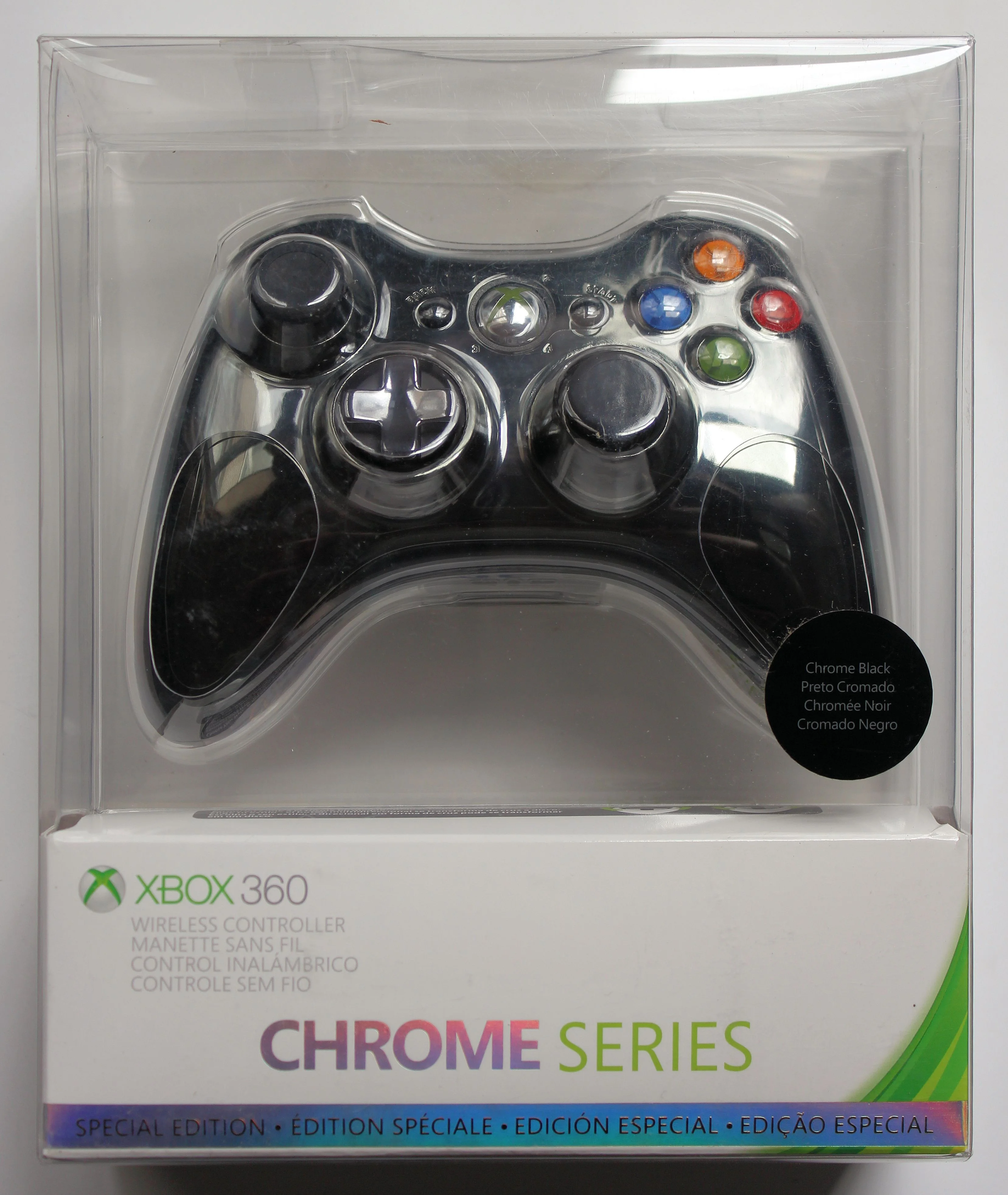  Microsoft Xbox 360 Chrome Series Black Controller