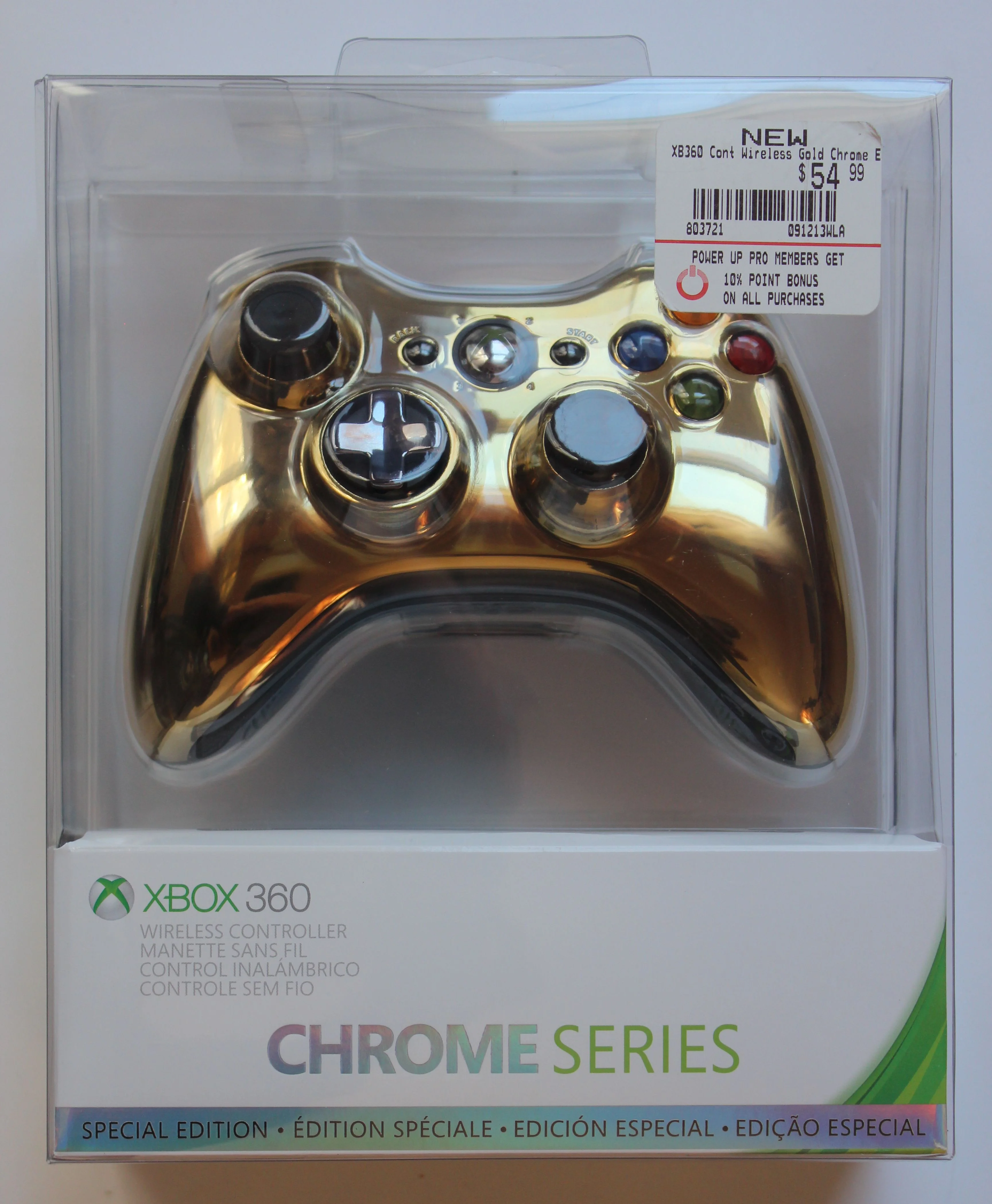  Microsoft Xbox 360 Chrome Series Gold Controller
