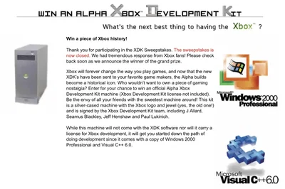 Xbox Alpha Kit XDK Team Giveaway console
