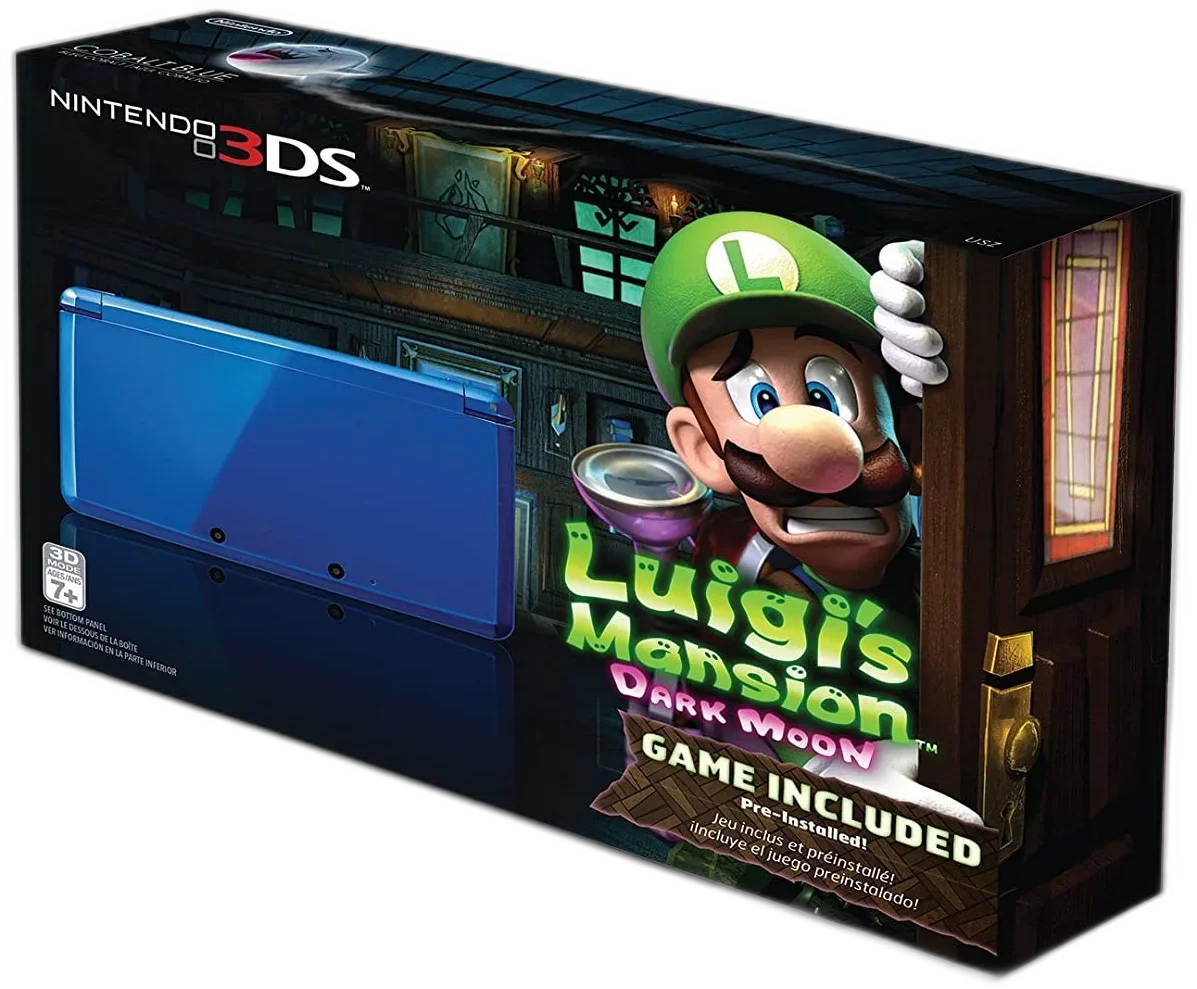  Nintendo 3DS Cobalt Blue Luigi&#039;s Mansion Bundle