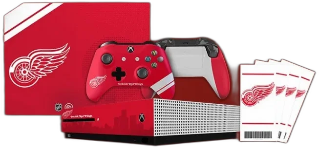  Microsoft Xbox One S NHL Detroit Red Wings Console
