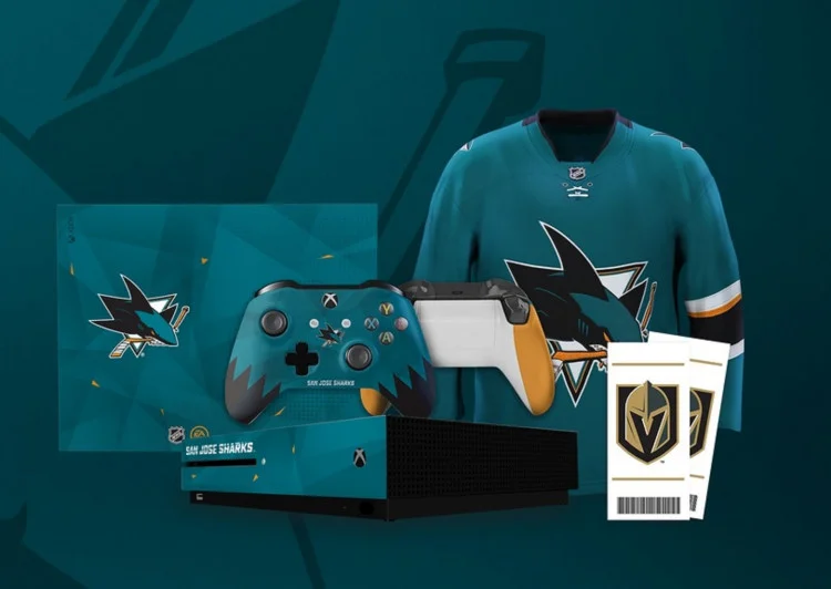  Microsoft Xbox One S NHL San Jose Sharks Console