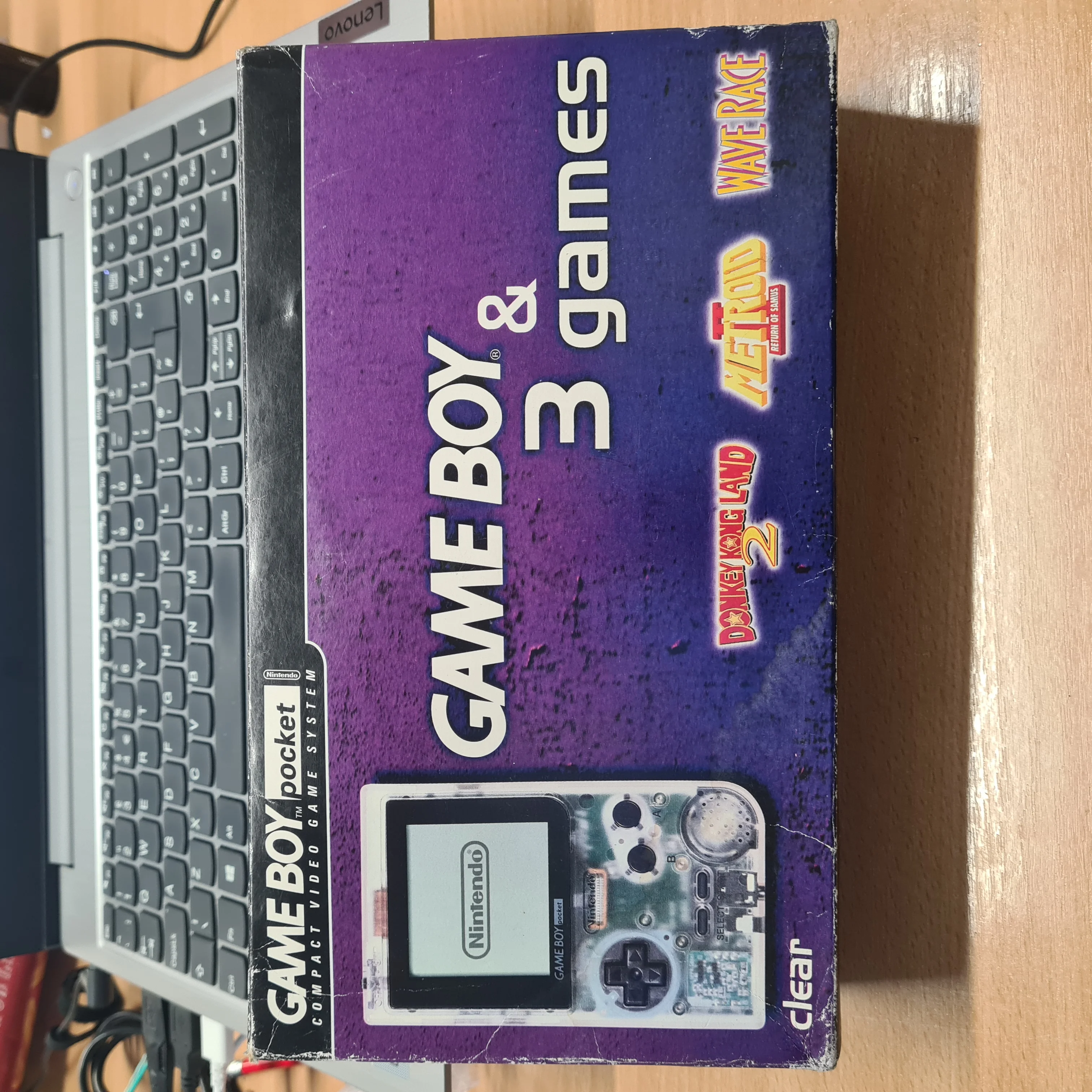  Nintendo Game Boy Pocket 3 Games Pack Purple Bundle