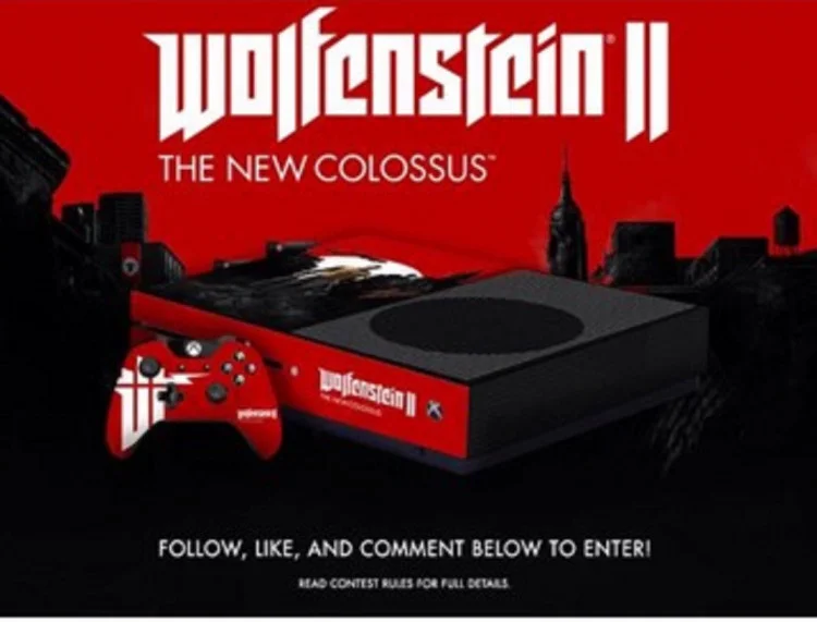  Microsoft Xbox One S Wolfenstein II Console