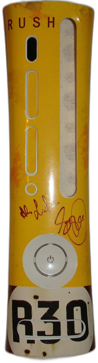 Microsoft Xbox 360 Rock Band Rush Signed Faceplate