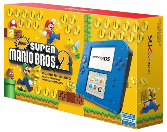  Nintendo 2DS Electric Blue + New. Super Mario Bros 2 Bundle [NA]
