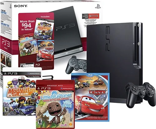  Sony PlayStation 3 Slim LittleBigPlanet + ModNation Racers + Cars Bundle