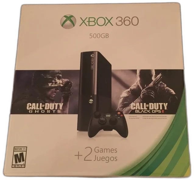  Microsoft Xbox 360 Super Slim Call of Duty Ghost + Black Ops II Bundle