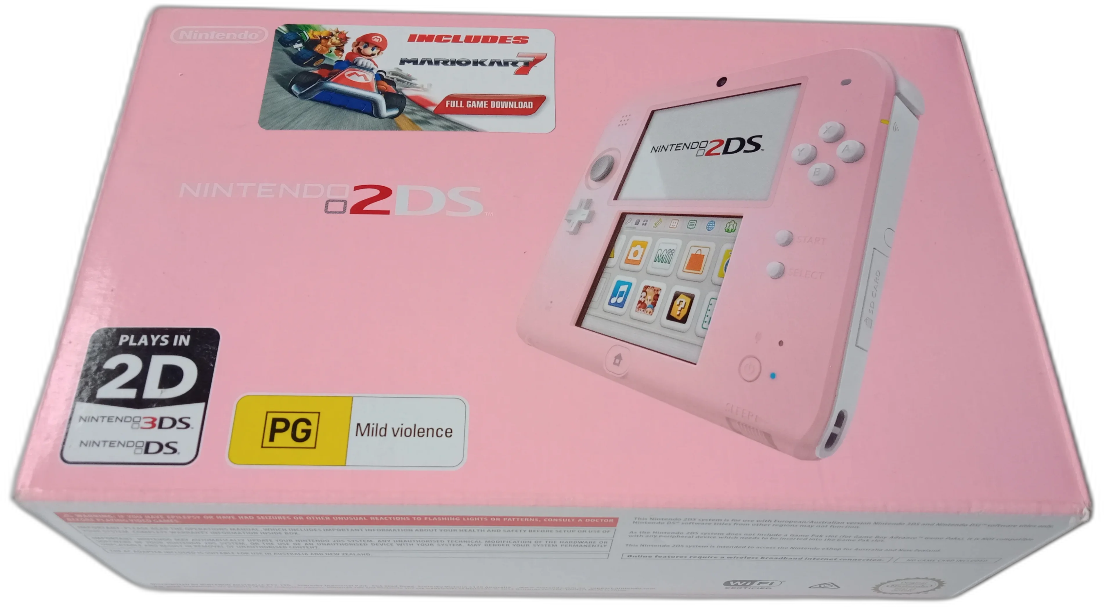  Nintendo 2DS Mario Kart 7 Pink and White Bundle