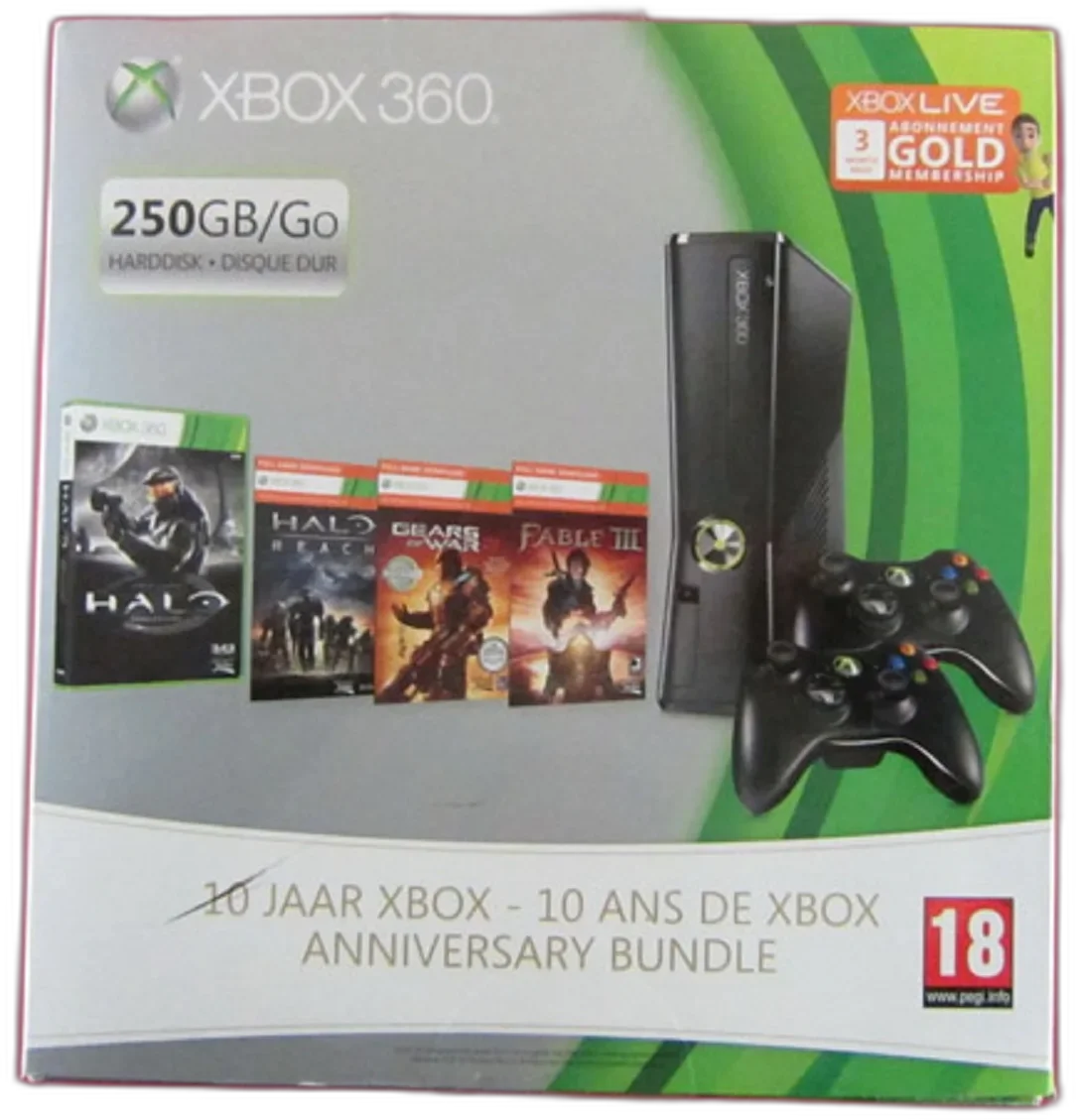  Microsoft Xbox 360 Slim 10th Anniversary Bundle