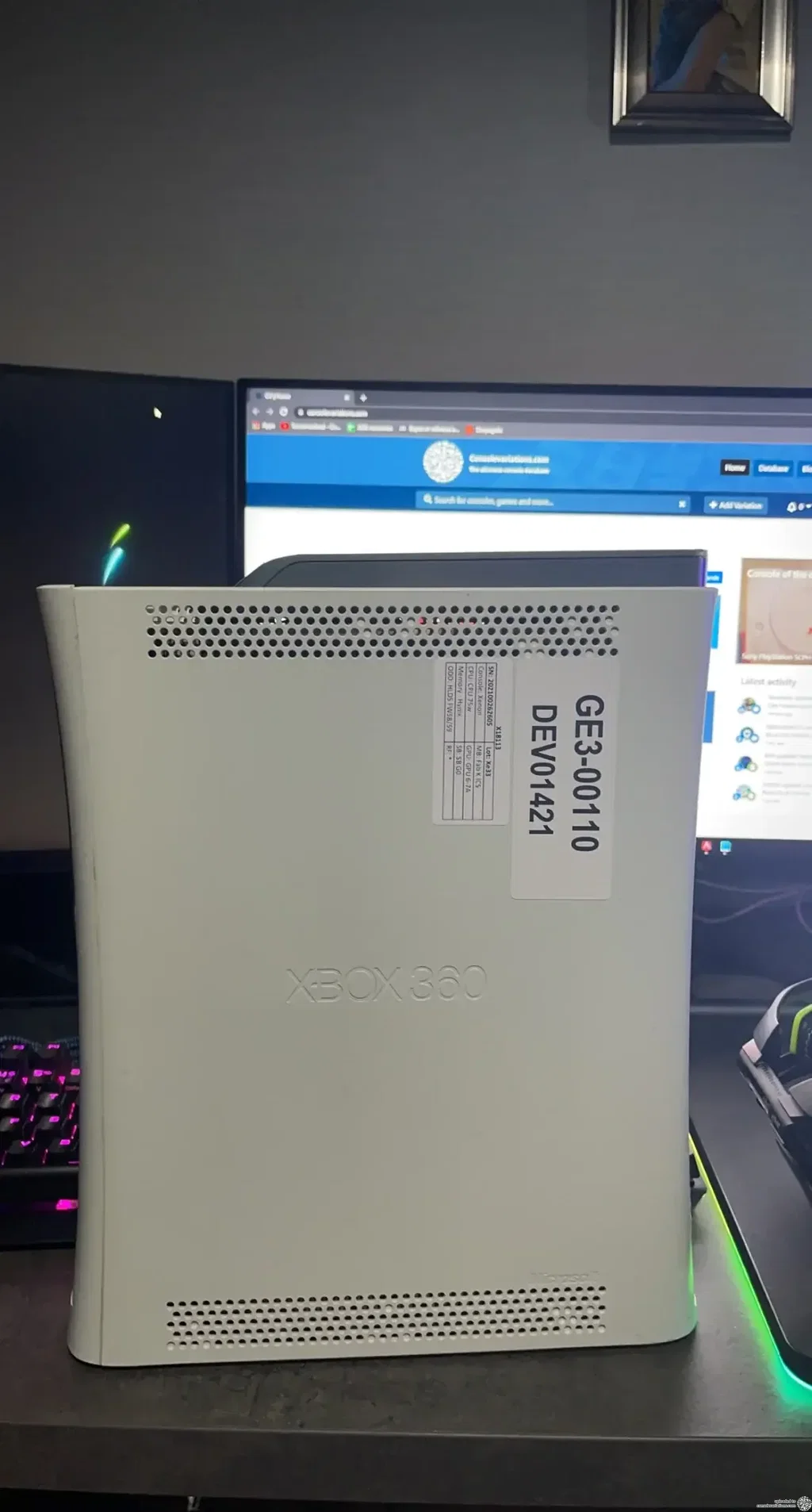Consolevariations - Microsoft Xbox 360 Xenon DEV01421 Console