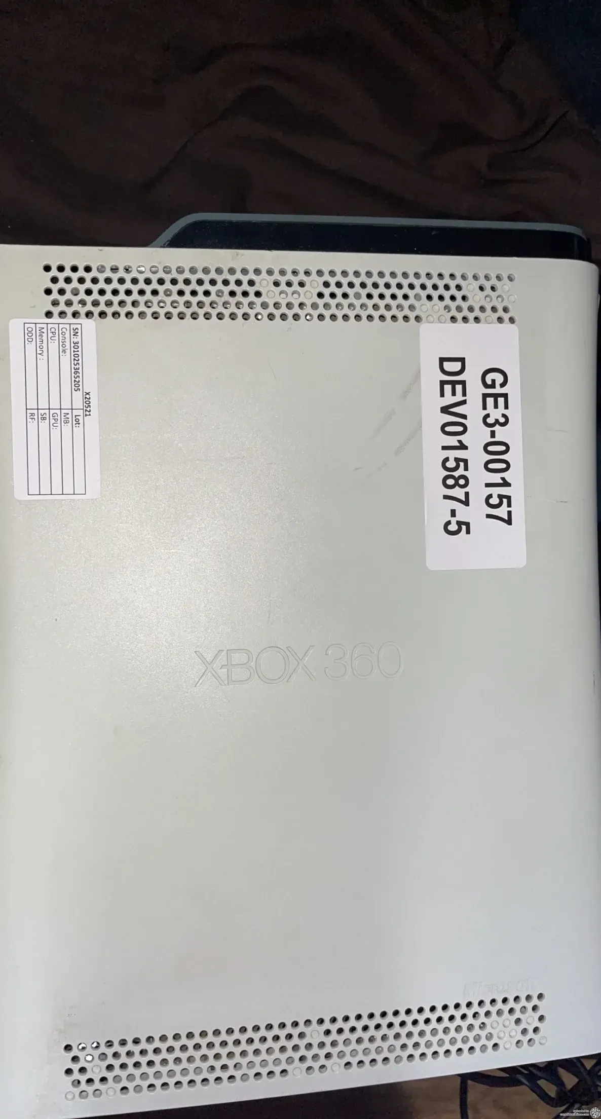 Consolevariations - Microsoft Xbox 360 Xenon GE3-00157 Prototype