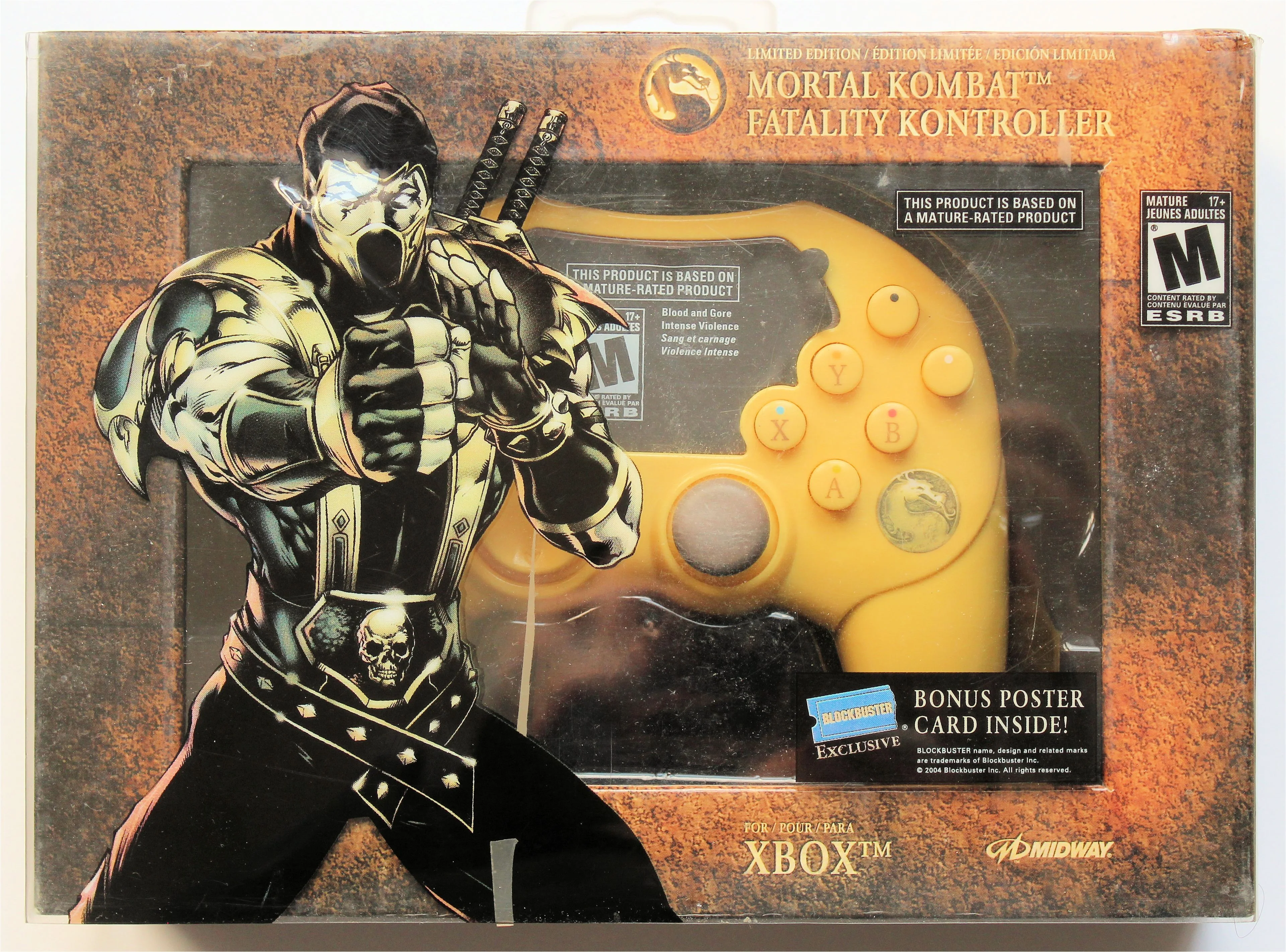  Midway Xbox Mortal Kombat Scorpion Fatality Kontroller