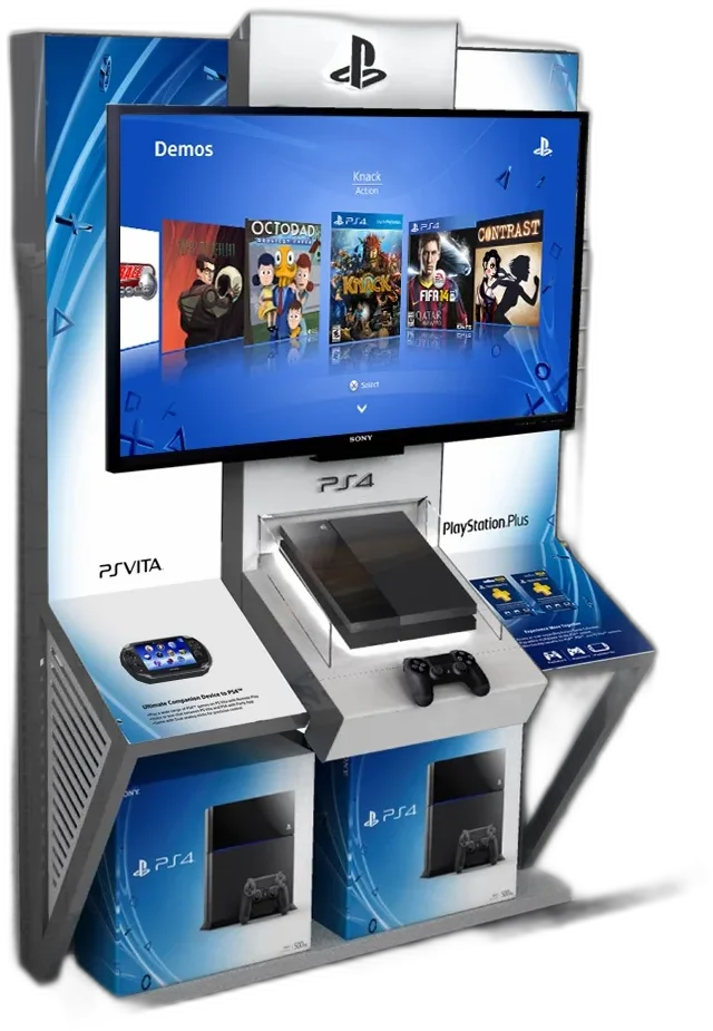 Sony PlayStation 4 Larger Silver Kiosk