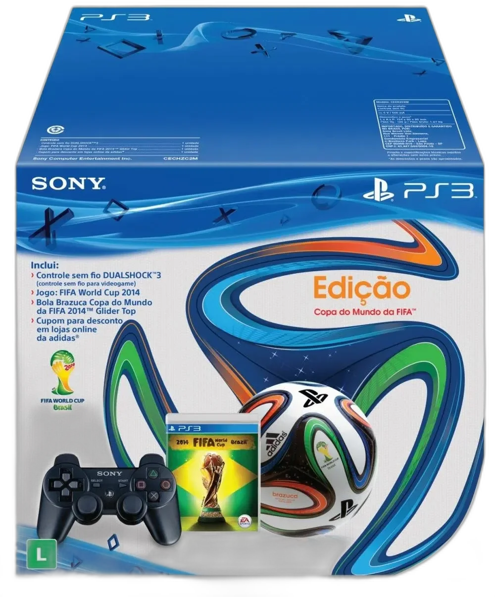  Sony PlayStation 3 FIFA World Cup 2014 Controller Bundle
