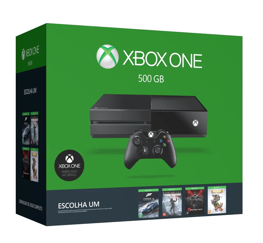  Microsoft Xbox One 500GB Escolha Um Forza, Tomb Raider, Gears of War and Rare Replay Bundle [BR]