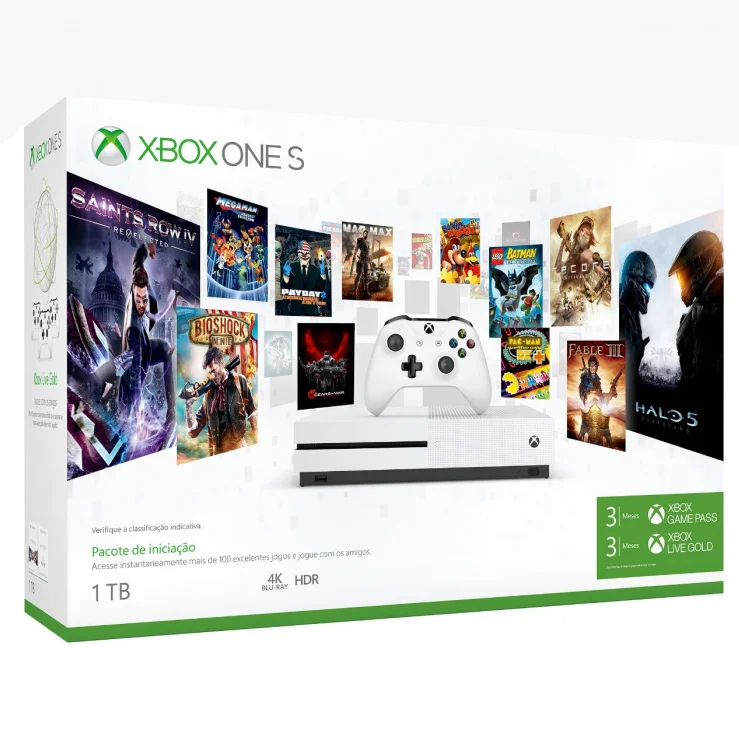  Microsoft Xbox One S Pacote De Iniciação Bundle [BR]