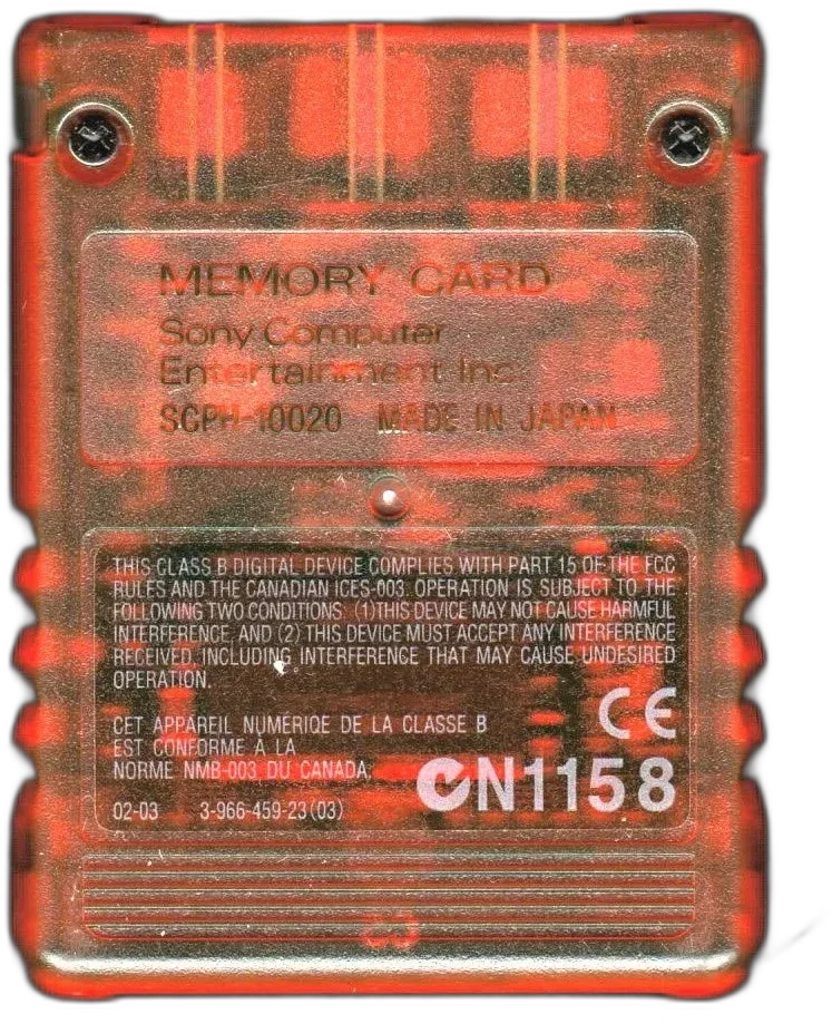  Sony PlayStation Orange Memory Card