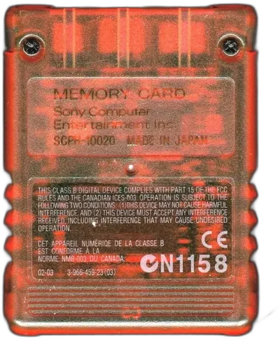 Sony PlayStation Orange Memory Card