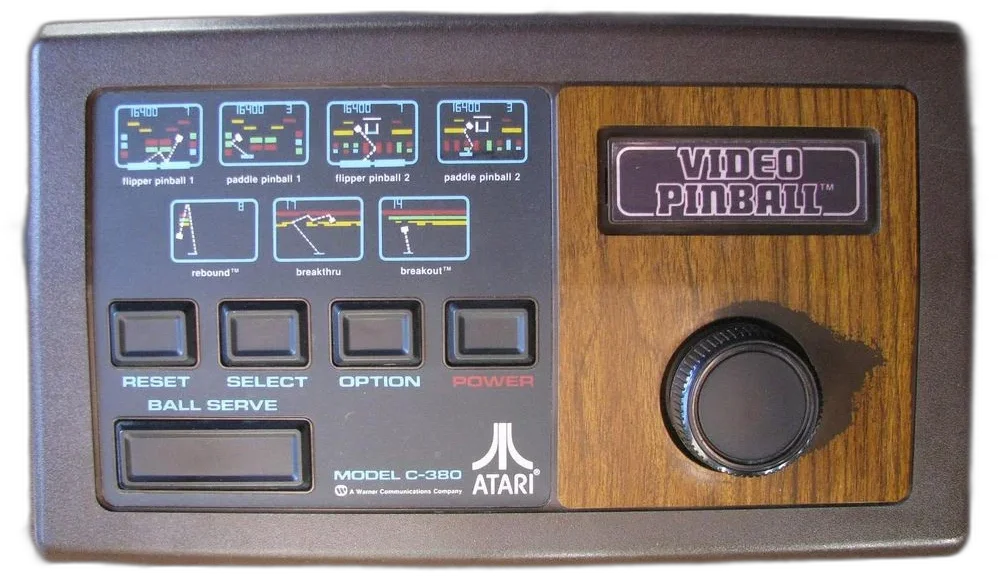 Atari C-380 Video Pinball Woodgrain Console