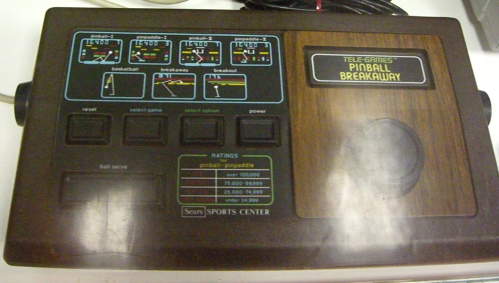 Sears C-380 Tele-Games Pinball Breakaway Console