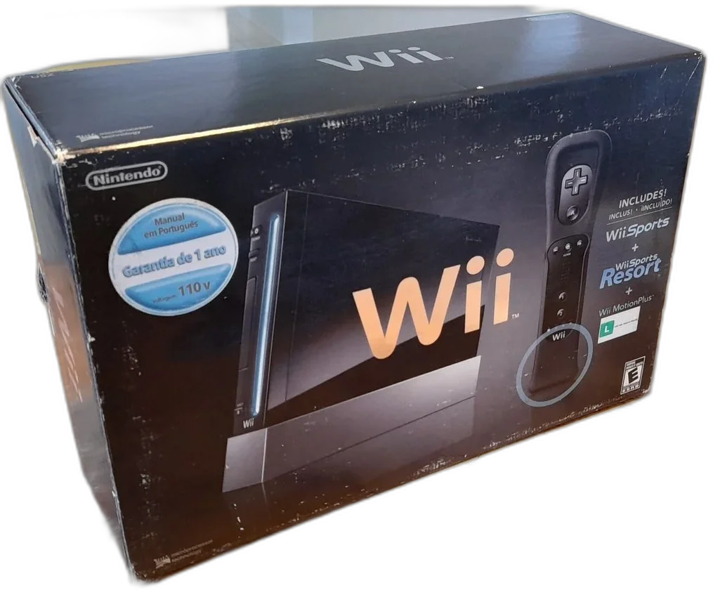  Nintendo Wii Wii Sports + Wii Sports Resort + Wii Motion Plus Black Bundle