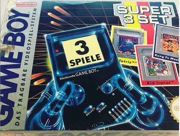  Nintendo Game Boy Super 3 Set Tetris + Kung Fu + Kid Ikarus Bundle