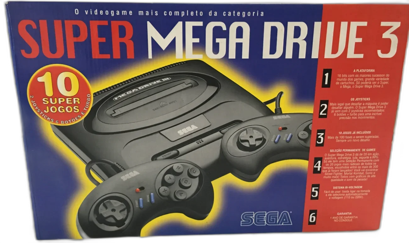  Tec Toy Super Mega Drive 3 10 Super Games and 2 Turbo Controllers Bundle