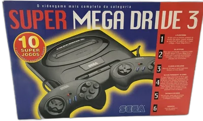 Tec Toy Super Mega Drive 3 10 Super Games and 2 Turbo Controllers Bundle